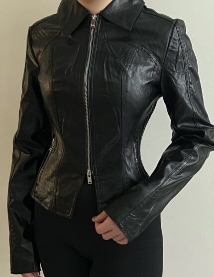 کت چرم فیت-مشکی