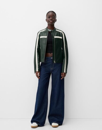 کت چرم برشکا-سبز